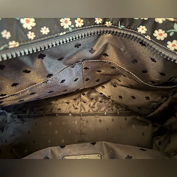 Kate Spade Jae Navy White Fleurette Floral Large Nylon Tote Bag NWOT - Picture 13 of 16